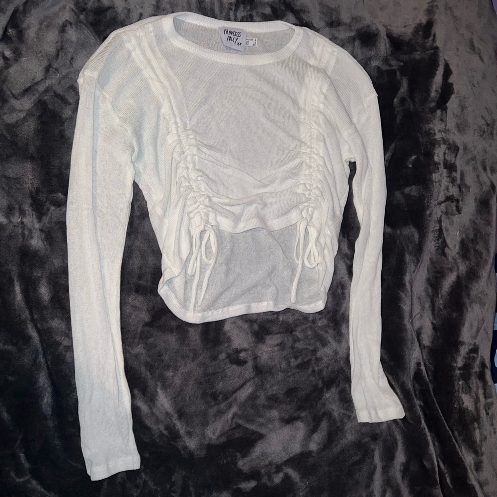 Princess Polly Zoey Sheer Top Size 2 - Picture 6 of 16
